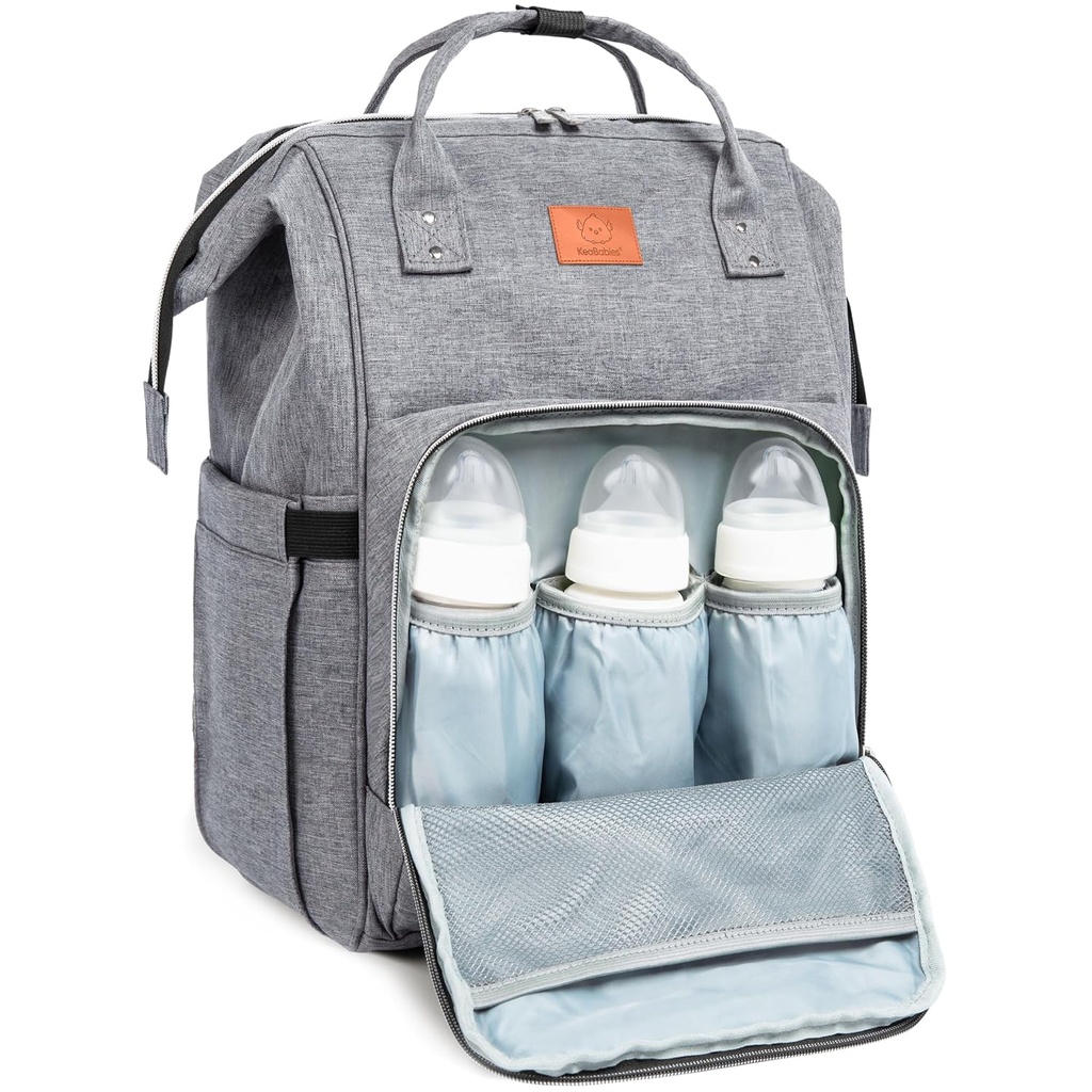 KeaBabies Original Diaper Bag Classic Gray