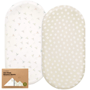 KeaBabies Isla Fitted Bassinet Sheets Meadow 2pk