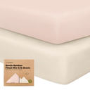 KeaBabies Gentle Bamboo Fitted Crib Sheet Cameo 2pk