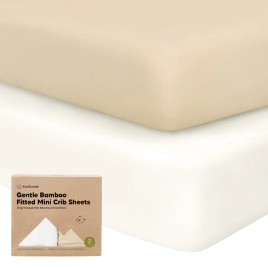 KeaBabies Gentle Bamboo Fitted Crib Sheets Khaki 2pk