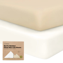 KeaBabies Gentle Bamboo Fitted Crib Sheets Khaki 2pk