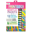 Paintology Acrylic Paints and Brush Set Pastel Colors 14pc