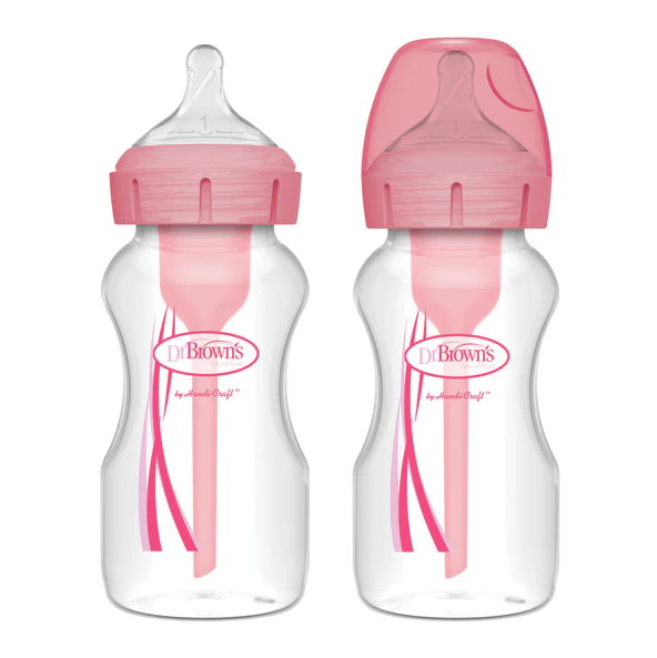 Dr. Brown's Options+ Wide Neck Bottle 9oz Pink 2pk