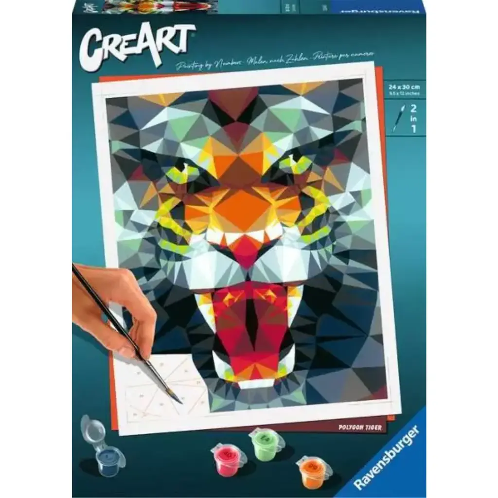 CreArt Paint by Number Polygon Tiger 7x10in