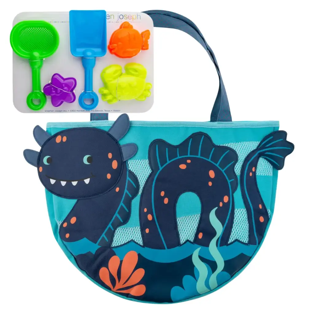 Beach Tote with Sand Toys Sea Monster