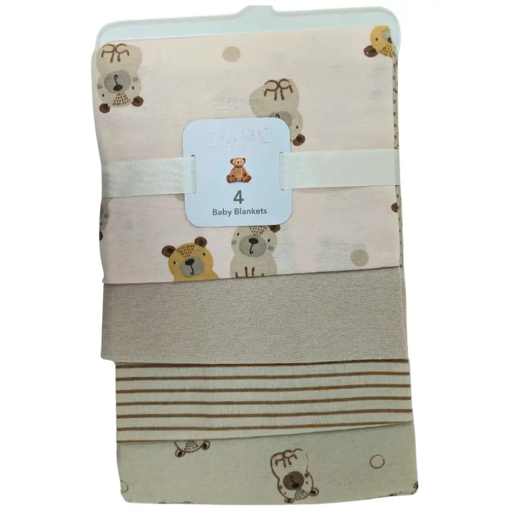 Flannel Blankets 4pk Teddy
