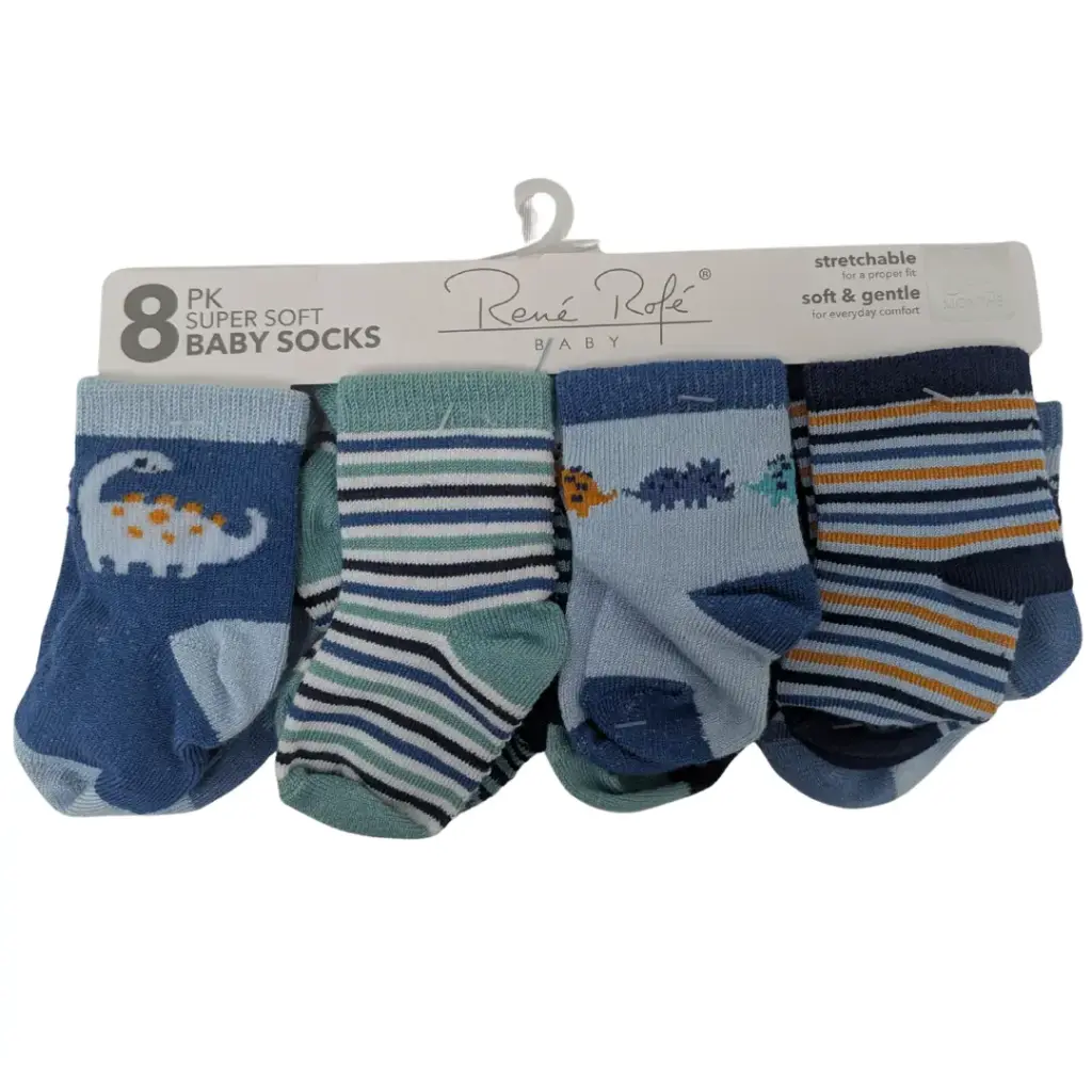 Soft Socks 8pk Dino