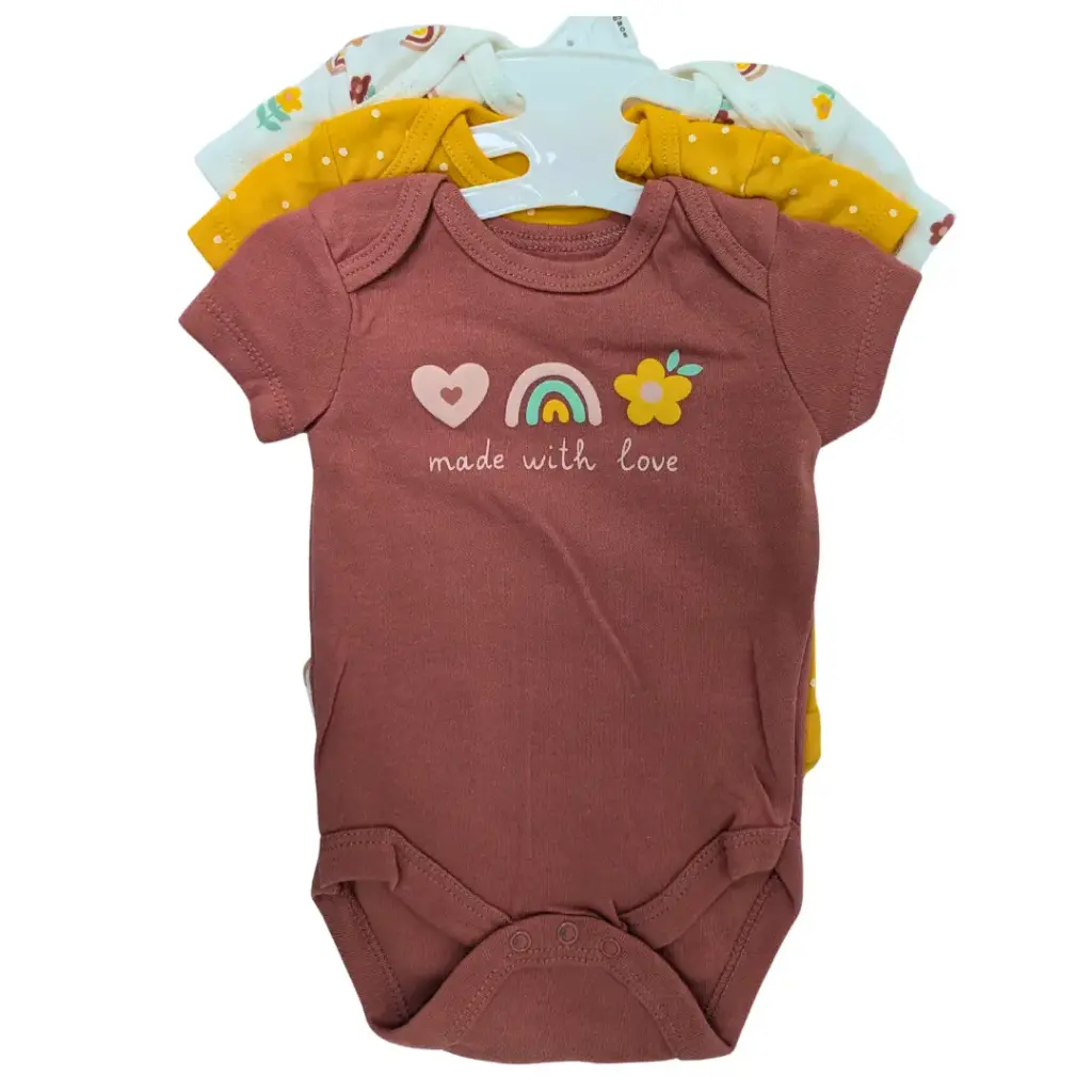 Flowers Bodysuits 3pk