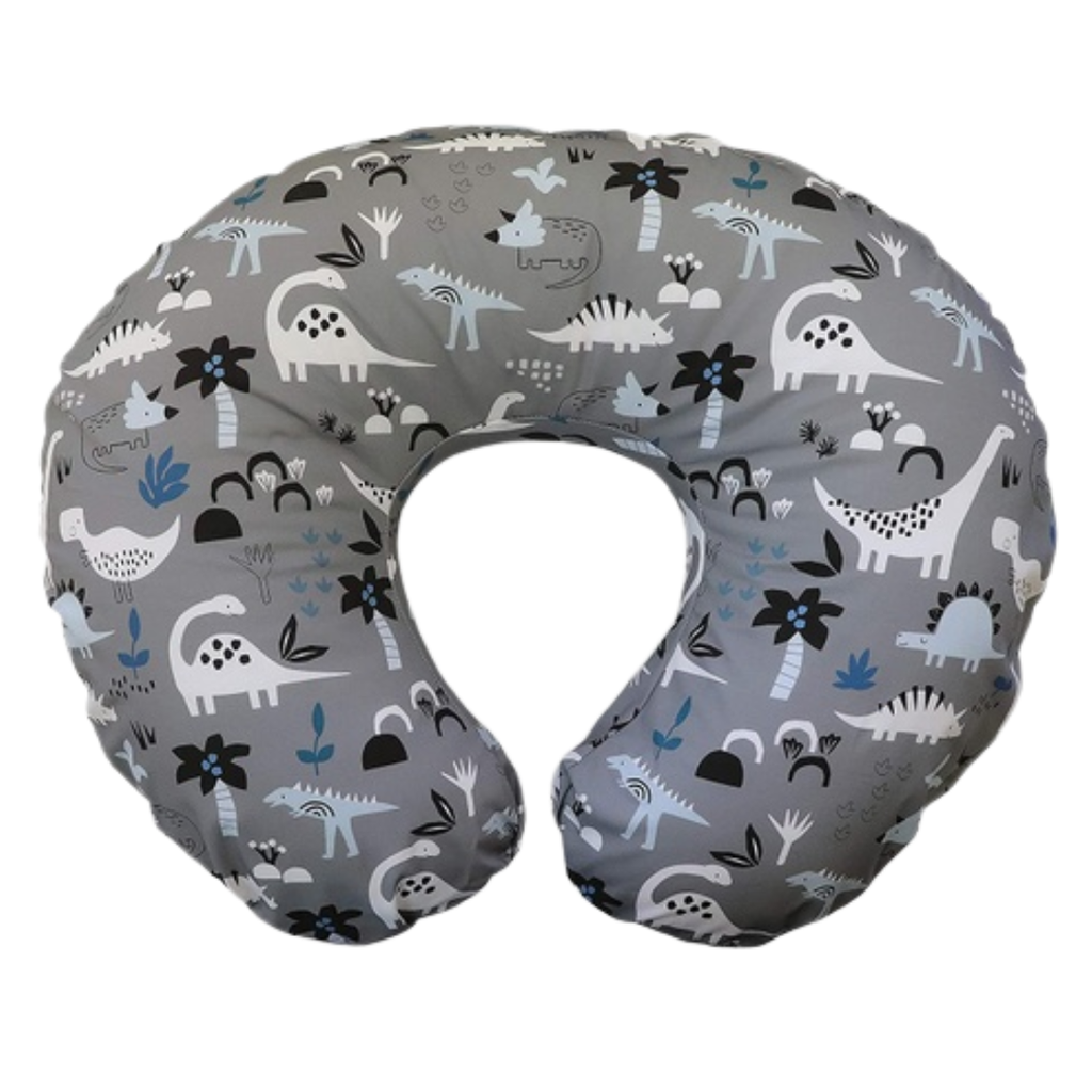 Boppy Pillow With Cover Gray Dinosaurs