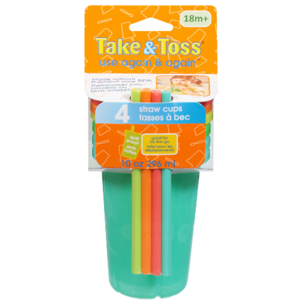 Take & Toss 10z Straw Cups 4pk 