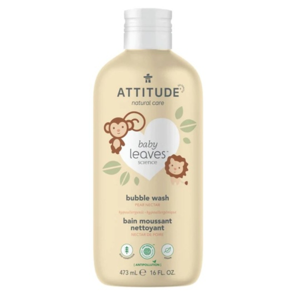 Attitude Baby Leaves Bubble Wash Pear Nectar 16 oz