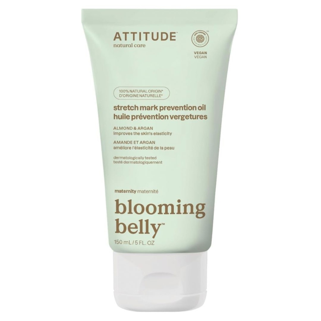 Attitude Blooming Belly Stretch Oil Almond & Argan 5oz