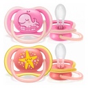 Avent Ultra Air Pacifiers 6-18M Pink