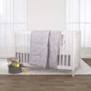 Grey & White Chevron 3pc Crib Bedding Set