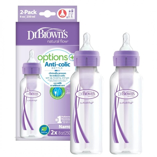 [168745-BB] Dr. Brown's Options 8oz Bottle 2-Pack Purple