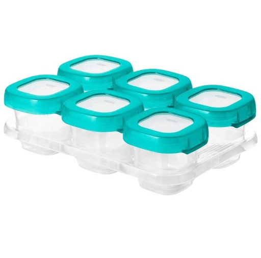 [168873-BB] OXO Tot Baby Blocks Freezer Storage Containers 2oz - Teal
