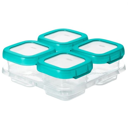 [168874-BB] OXO Tot Baby Blocks Freezer Storage Containers 4oz - Teal