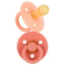 Itzy Natural Rubber Pacifier 2pk - Apricot & Terracotta