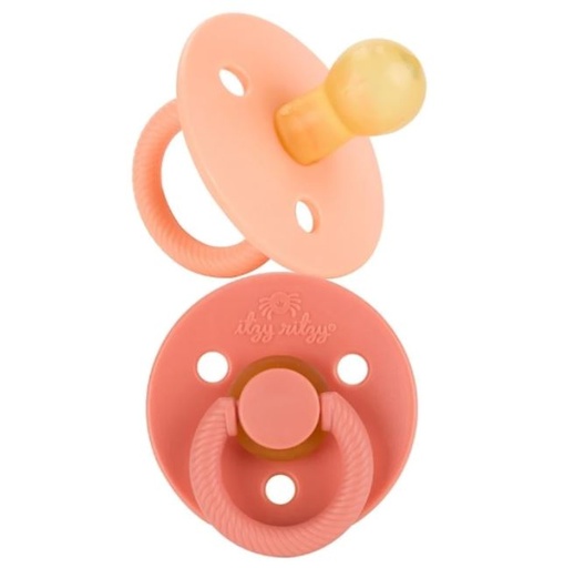 [169412-BB] Itzy Natural Rubber Pacifier 3pk - Apricot & Terracotta