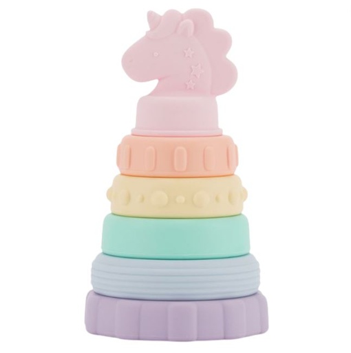 [169433-BB] Itzy Stacker Silicone Stacking Toy - Unicorn