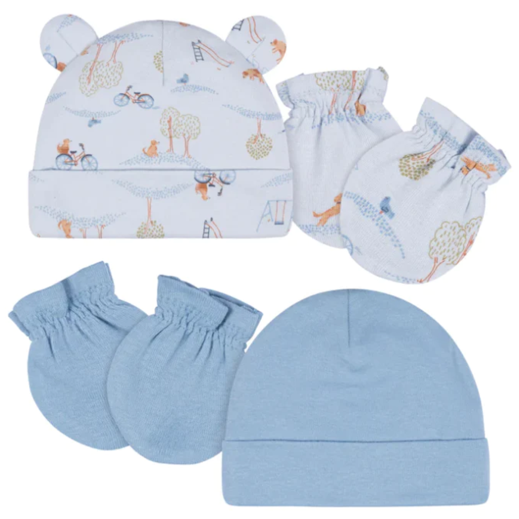 Cap & Mitten 4pc Set Puppy