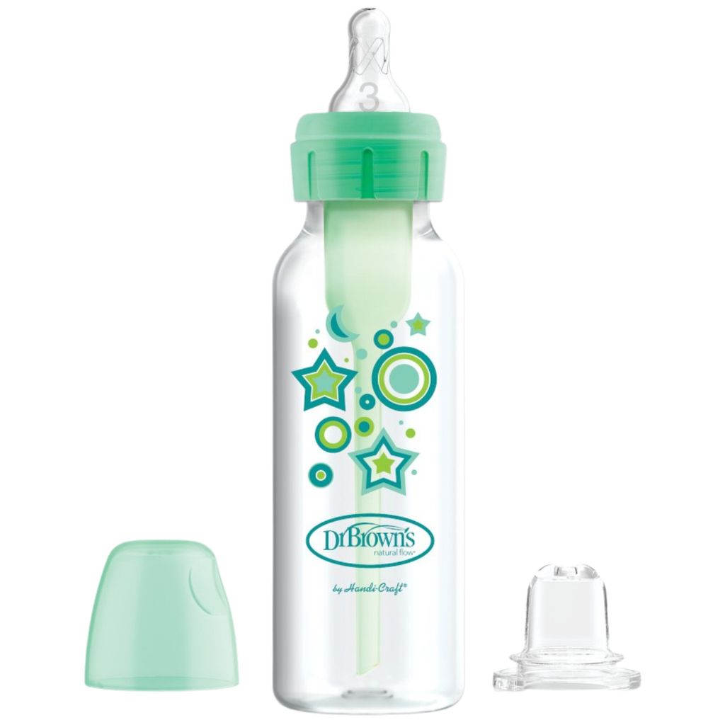 Dr. Brown's Narrow Neck Sippy Transition Bottle Green Stars