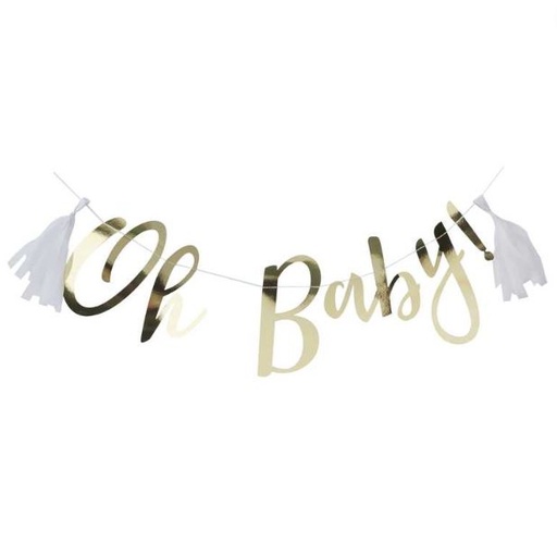 [169280-BB] Gold Oh Baby! Baby Shower Bunting