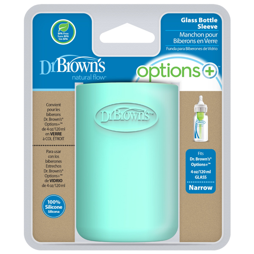 [170142-BB] Dr. Brown's Options+ Narrow Neck Glass Bottle Sleeve - Mint 4oz