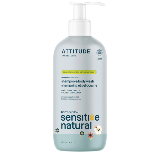 [206165-BB] Attitude Sensitive Skin Baby 2-in-1 Shampoo & Body Wash 16oz