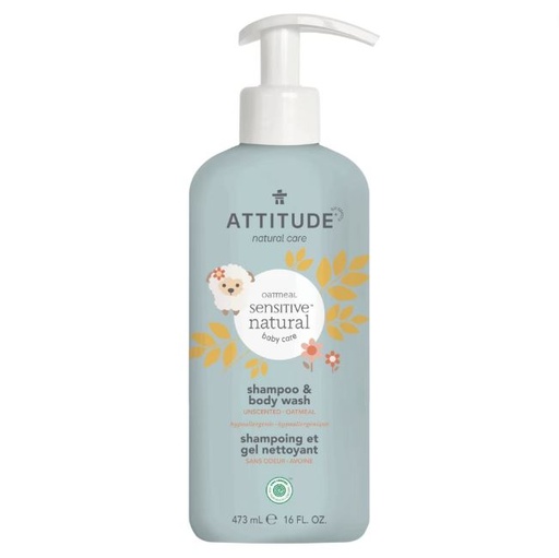 [206165-BB] Attitude Sensitive Skin Baby 2-in-1 Shampoo & Body Wash 16oz