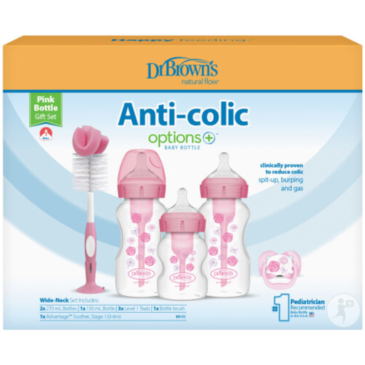 [170438-BB] Dr. Brown's Options+ Wide Neck Gift Set Pink