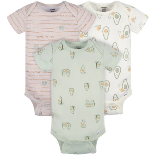 [171064-BB] Gerber Onesies Avo-Cuddle 3-6M 3pk