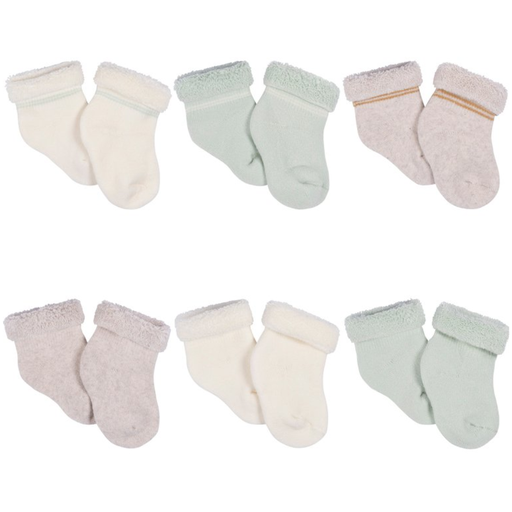 [171075-BB] Wiggle Proof Socks 6pk Avo-Cuddle 3-6M
