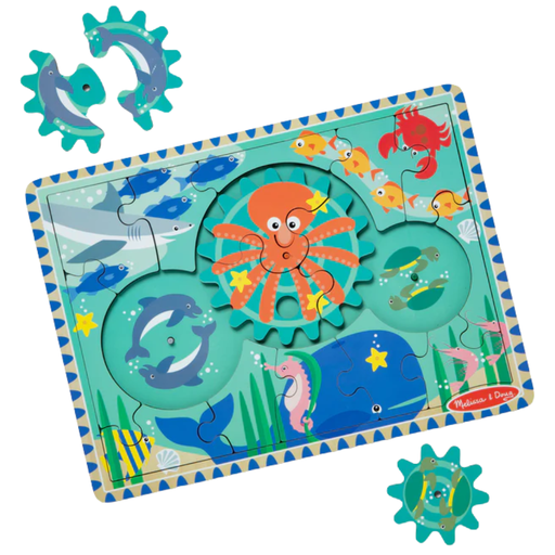 [172331-BB] Melissa & Doug Wooden Gear Puzzle Underwater