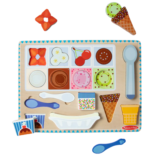 [172333-BB] Wooden Magnetic Ice Cream Puzzle & Play Set