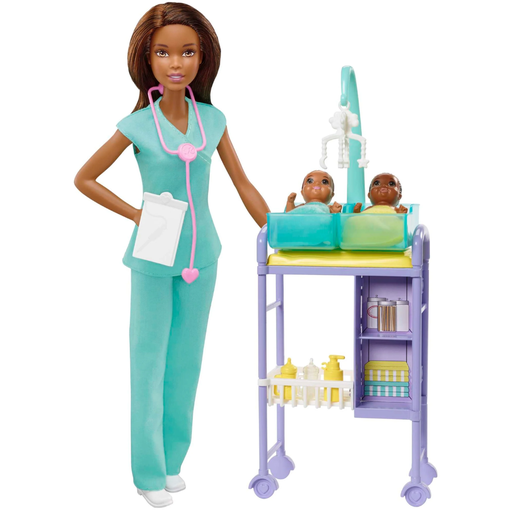 [172375-BB] Barbie Baby Doctor Doll Playset Brunette