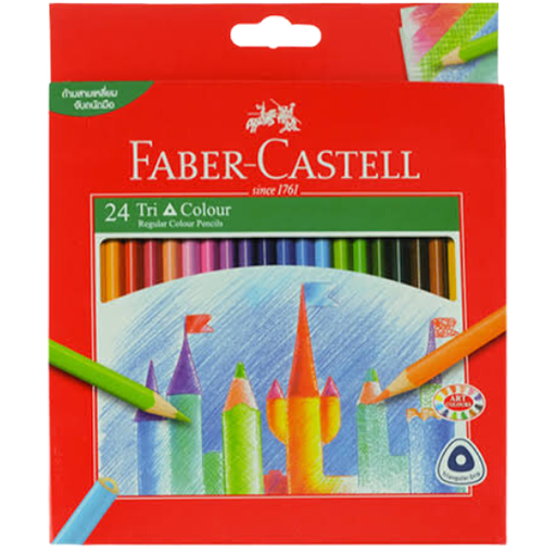 [172750-BB] Faber Castell Triangular Colored EcoPencils 24ct