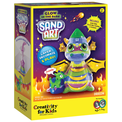 [172752-BB] Glow in the Dark Sand Art Dragon