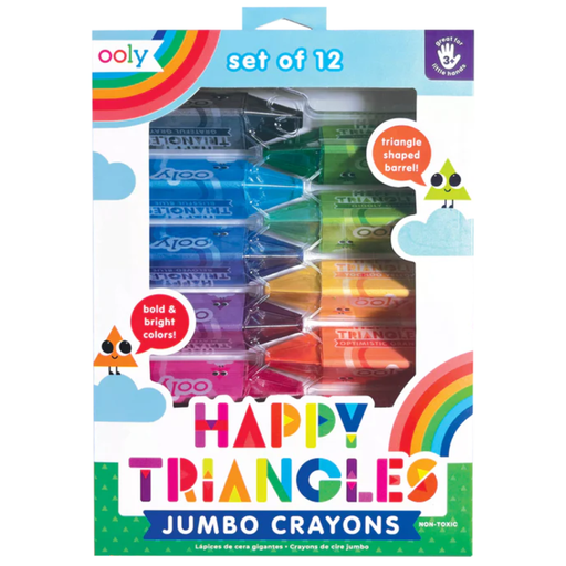 [174053-BB] Happy Triangles Jumbo Crayons 12ct