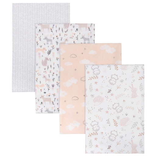 [172895-BB] Flannel Receiving Blankets - Mystical Forest 4pk