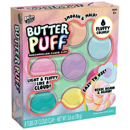 [173042-BB] Butter Puff Marshmallow Cloud Clay 8pc Kit