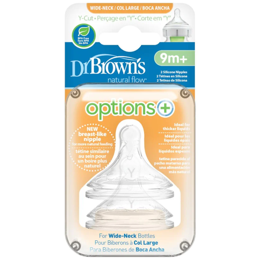 [173096-BB] Dr. Brown's Wide Neck Nipple 2pk Y-Cut
