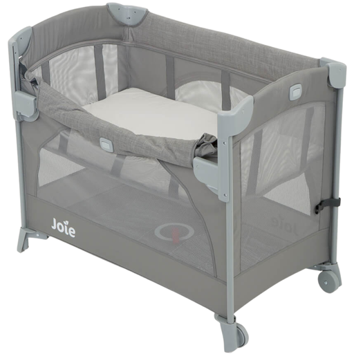 [173097-BB] Joie Kubbie Sleep Bedside Crib & Travel Cot - Foggy Grey