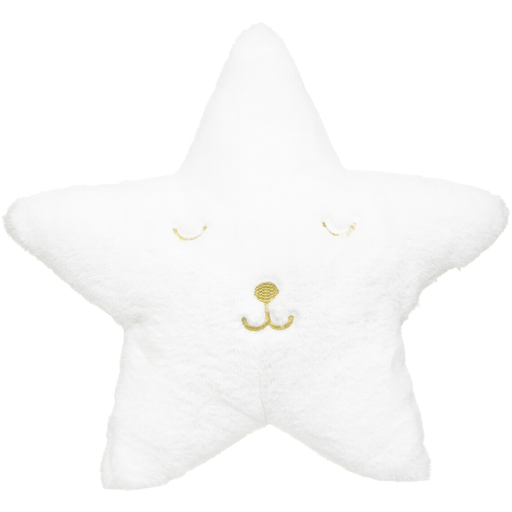 [173573-BB] White Star Faux Fur Star Cushion