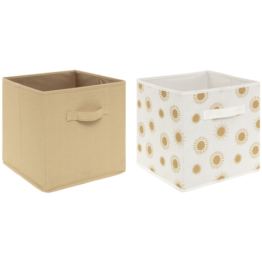 [173580-BB] Mustard & Sun Fabric Storage Box 2pc