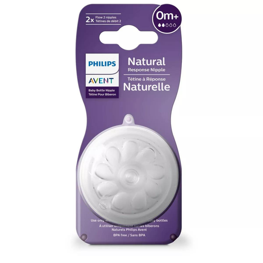 [173851-BB] Avent Natural Reponse Nipple 2pk - Slow Flow