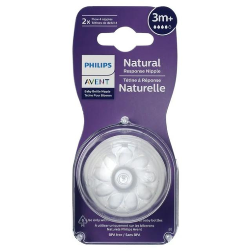 [173853-BB] Avent Natural Reponse Nipple 2pk - Fast Flow