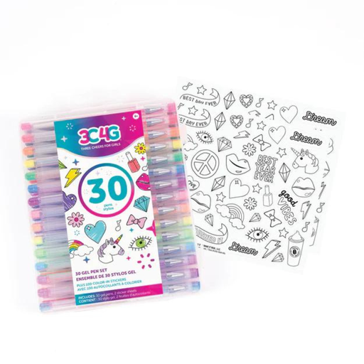 [173880-BB] Scented Gel Pens 30pc with Sticker Sheet
