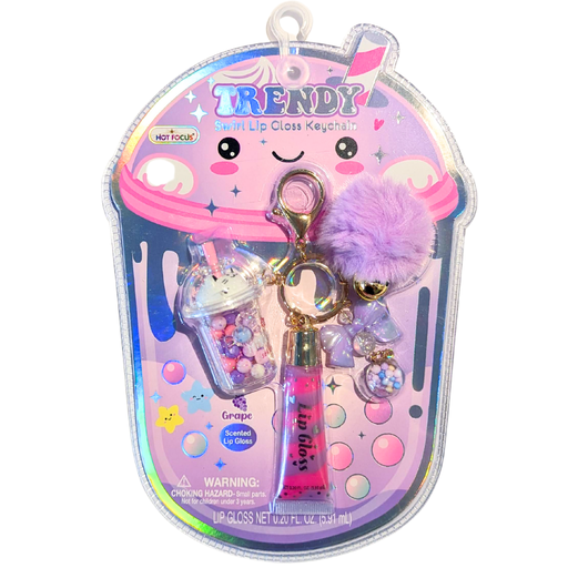 [174029-BB] Boba Trendy Lip Gloss with Keychain