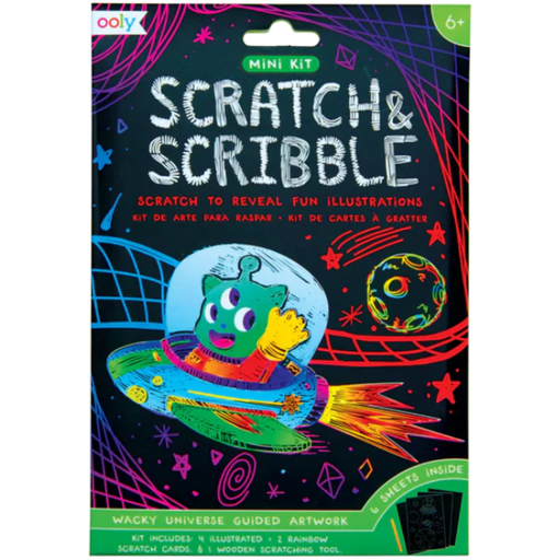 [174151-BB] Mini Scratch & Scribble Art Kit - Wacky Universe